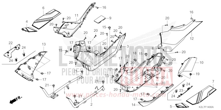 FLOOR STEP/SIDE COVER for ADV 350 MAT RUTHENIUM SILVER METALLIC (NHB88) from 2025